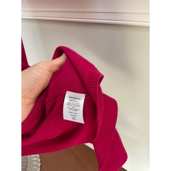 Talbots Raspberry Pink Merino Wool Open Front Cardigan - Misses S - Picture 5 of 5